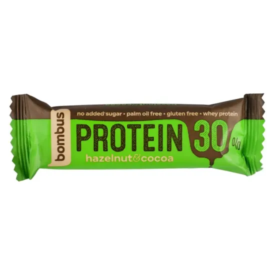 Baton proteic cu alune si cacao, 30% proteine, 50g Bombus