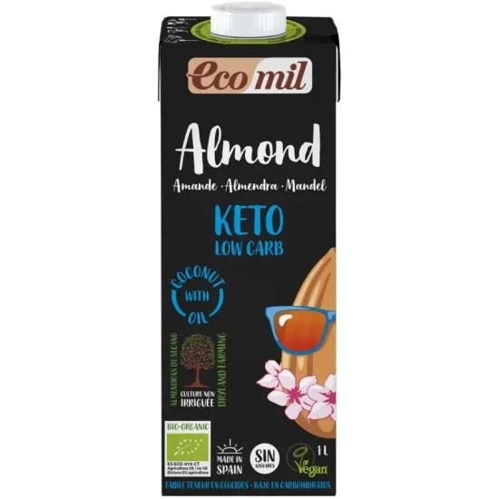 Bautura bio vegetala de migdale natur Keto, 1L Ecomil