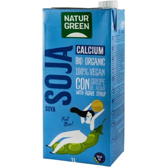 Bautura vegetala bio de soia cu calciu, 1000ml Natur Green