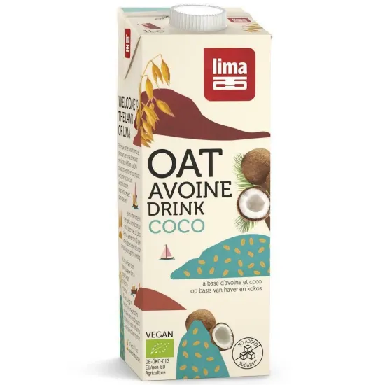 Bautura vegetala de ovaz cu cocos bio 1L, Lima