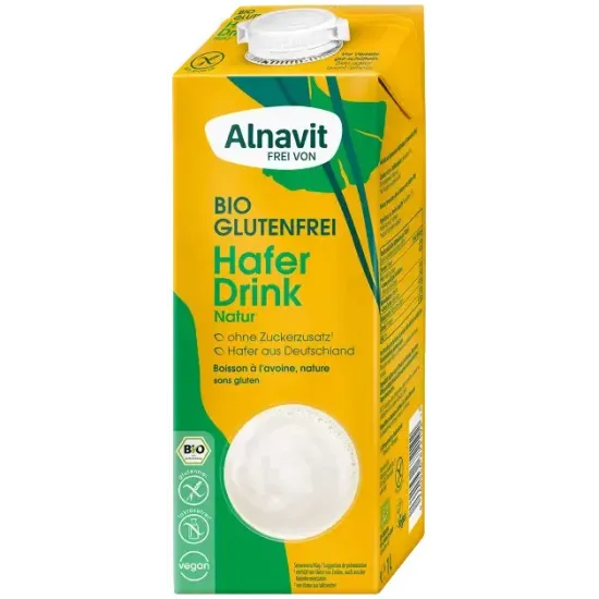 Bautura vegetala din ovaz fara gluten, bio, 1L  Alnavit