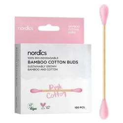 Betisoare din bumbac si bambus, 100buc, roz Betisoare din bumbac si bambus, 100buc, roz
