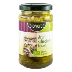 Bio Verde Inimi bio de anghinare, marinate in ulei si verdeturi, 200g Bio Verde Inimi bio de anghinare, marinate in ulei si verdeturi, 200g