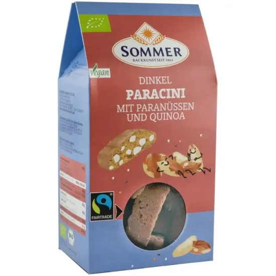 Biscuiti bio Paracini cu nuci braziliene si quinoa, 150g Sommer