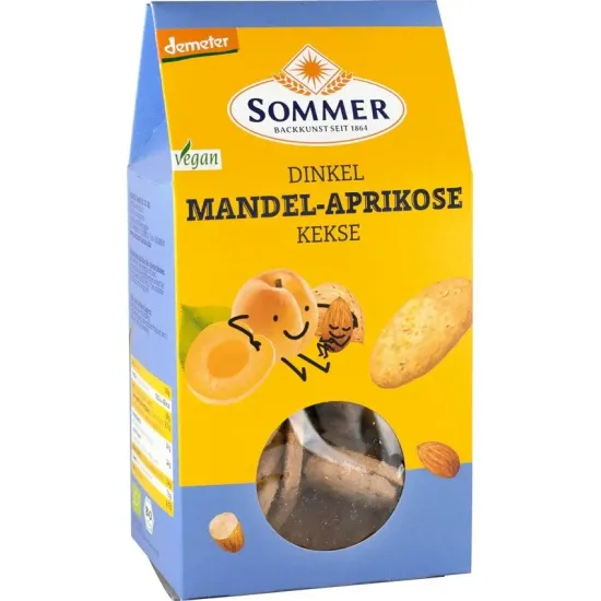 Biscuiti bio cu migdale si caise, 150g Sommer