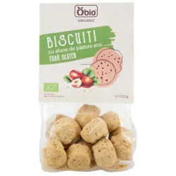 Biscuiti cu alune de padure fara gluten bio 100g Obio Biscuiti cu alune de padure fara gluten bio 100g Obio