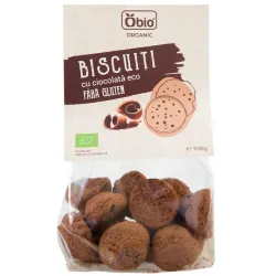 Biscuiti cu ciocolata fara gluten bio 100g Obio Biscuiti cu ciocolata fara gluten bio 100g Obio