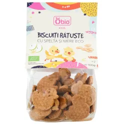 Biscuiti ratuste cu spelta si mere bio 100g Obio Biscuiti ratuste cu spelta si mere bio 100g Obio
