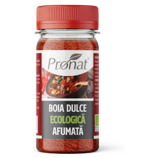 Boia de ardei dulce bio, afumata, 60g Pronat