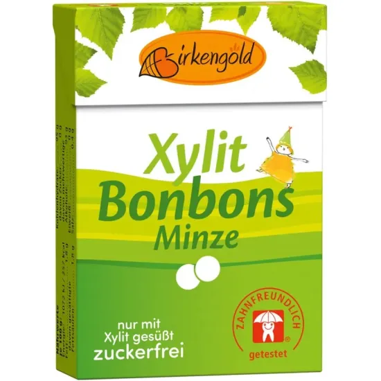 Bomboane cu xylitol si menta 30g Birkengold