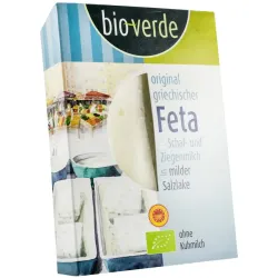 Branza feta bio originala in stil grecesc, din lapte de oaie si capra, in saramura putin sarata, 200g Bioverde Branza feta bio originala in stil grecesc, din lapte de oaie si capra, in saramura putin sarata, 200g Bioverde