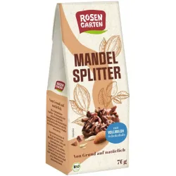 Bucati de migdale bio glazurate in ciocolata cu lapte, 70g Rosen Garten Bucati de migdale bio glazurate in ciocolata cu lapte, 70g Rosen Garten