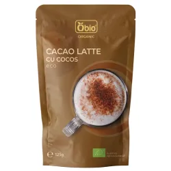 Cacao latte cu cocos bio 125g Obio Cacao latte cu cocos bio 125g Obio