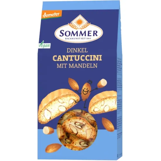 Cantuccini bio crocant din grau spelta cu migdale, demeter 150g Sommer