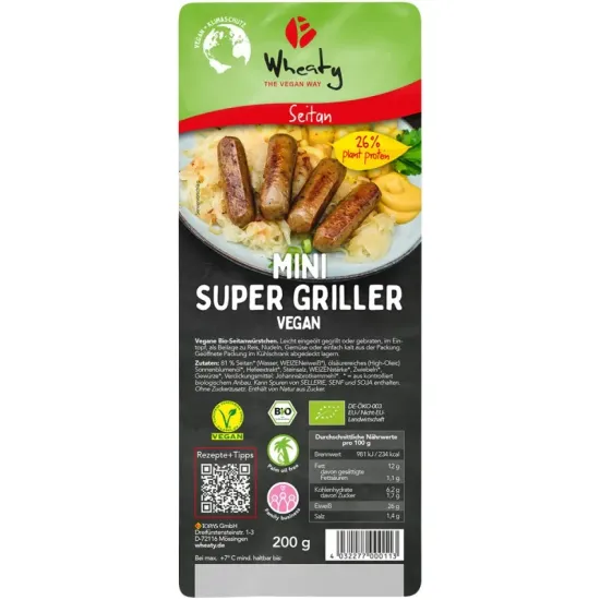 Carnaciori mini bio vegani pentru grill, 200 g Wheaty