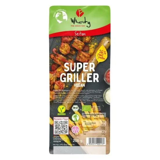 Carnati bio vegani, super griller, 200g Wheaty