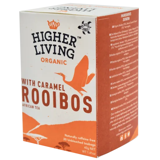 Ceai ROOIBOS si CARAMEL eco, 20 plicuri, Higher Living