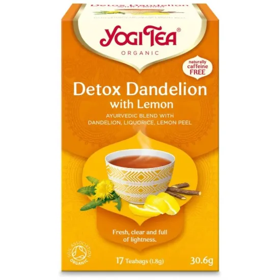 Ceai bio Detox cu lamaie, 17 pliculete 30.6g Yogi Tea