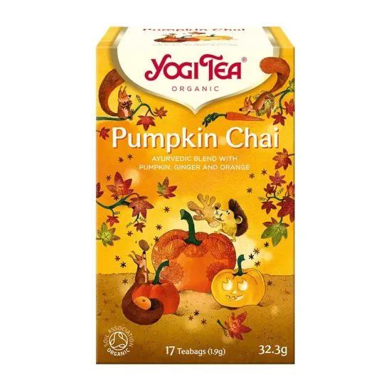 Ceai bio Gusturile Toamnei - Pumpkin Chai, 17 pliculete 32.3g Yogi Tea