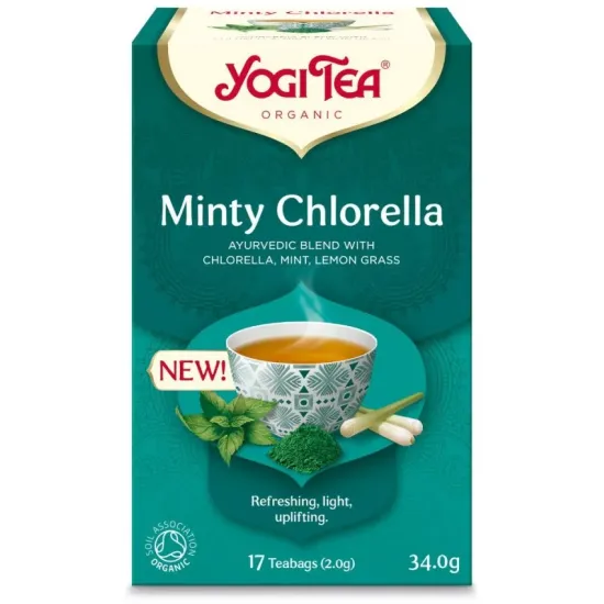 Ceai bio Menta si Chlorella, 17 pliculete x 2.0g (34.0g) Yogi Tea