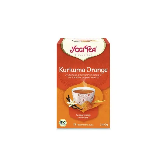 Ceai bio din curcuma, portocale si vanilie, 17 pliculete 34.0g Yogi Tea