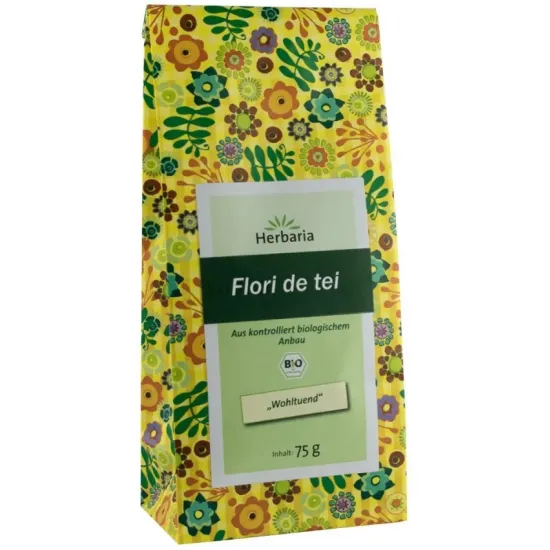 Ceai bio flori de tei, 75g Herbaria