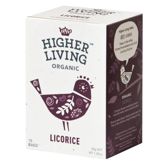 Ceai lemn dulce eco, 15 plicuri, Higher Living