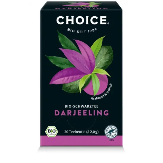 Ceai negru bio Darjeeling, 20 pliculete a 2g / 40.0g Choice®