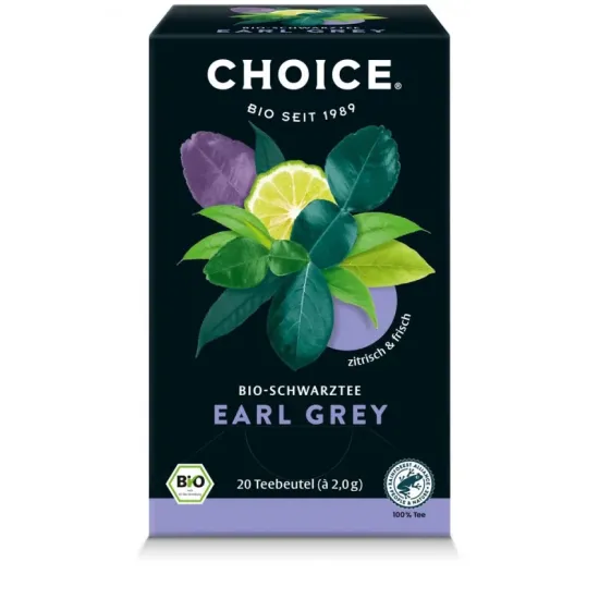 Ceai negru bio Earl Grey, 20 pliculete a 2.0g / 40.0g Choice®