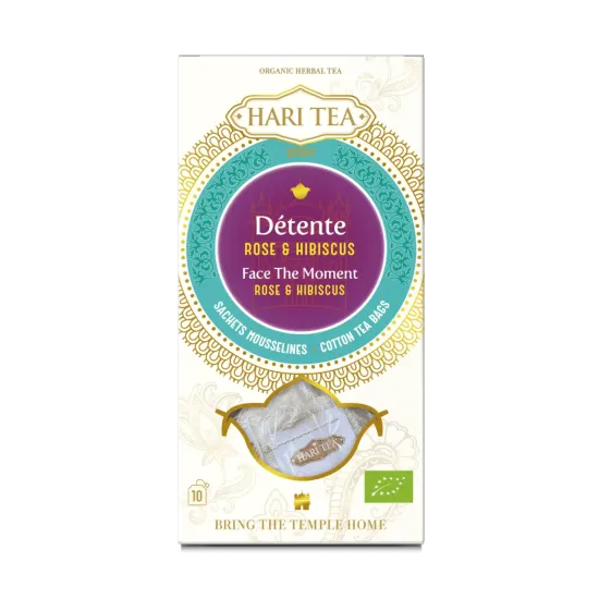 Ceai premium Hari Tea - Face the Moment - trandafiri si hibiscus bio 10dz