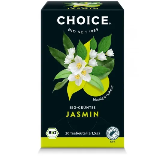 Ceai verde bio Jasmin, 20 pliculete a 1.5g / 30.0g Choice®