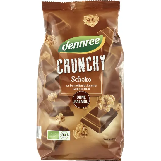 Cereale crunchy cu ciocolata bio 750g, Dennree