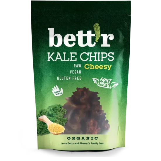 Chips din kale cu aroma de branza raw eco 30g Bettr