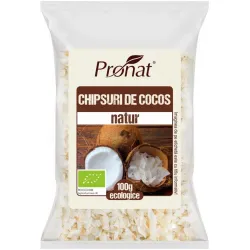 Chipsuri bio din nuca de cocos, natur, 100g Pronat