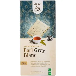 Ciocolata alba bio cu ceai negru Earl Grey si ulei de bergamota, 80g Gepa