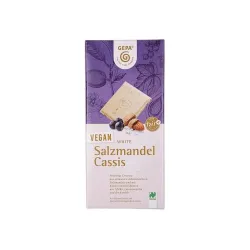 Ciocolata alba bio vegan cu migdale sarate si coacaze, 100g Gepa