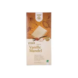 Ciocolata alba bio vegan cu vanilie si migdale, 100g Gepa