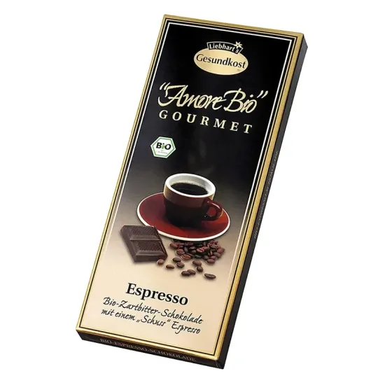 Ciocolata amaruie Espresso, 55% cacao, 100g Liebhart's Amore Bio