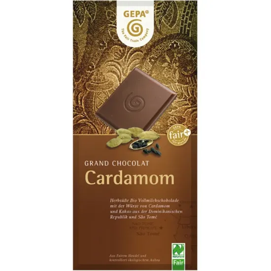 Ciocolata bio cu lapte si cardamon, 100g Gepa