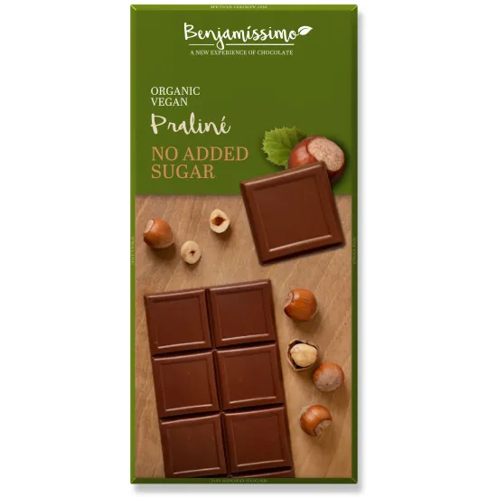 Ciocolata praline fara zahar adaugat bio, 70g, Benjamissimo