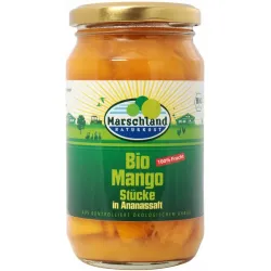 Compot bio de mango jumatati, 350g / 200g Marschland Naturkost Compot bio de mango jumatati, 350g / 200g Marschland Naturkost