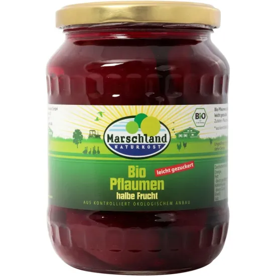 Compot bio de prune jumatati 680g / 375g Marschland Naturkost