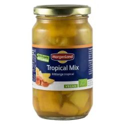 Compot bio, mix din fructe tropicale, 360g / 230g Morgenland