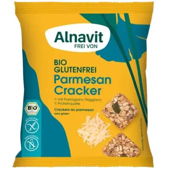 Crackers cu parmezan fara gluten, bio, 75g Alnavit