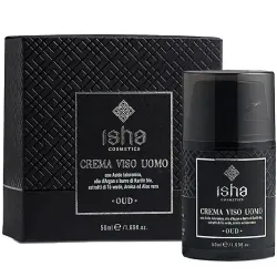Crema de fata pentru barbati, cu acid hialuronic si ulei de argan, 50ml, Isha Crema de fata pentru barbati, cu acid hialuronic si ulei de argan, 50ml, Isha