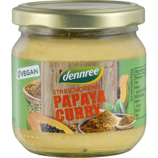 Crema tartinabila cu papaya si curry bio 180g Dennree