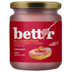 Crema tartinabila de caju si capsuni bio 250g Bettr fara zahar adaugat