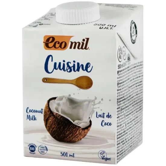 Crema vegetala bio pentru gatit pe baza de cocos, 500ml Ecomil Cuisine