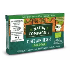 Cuburi bio cu verdeturi, busuioc si cimbru, 8 cuburi Natur Compagnie Cuburi bio cu verdeturi, busuioc si cimbru, 8 cuburi Natur Compagnie