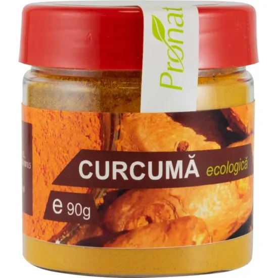 Curcuma bio cu capac tip solnita, 90g Pronat